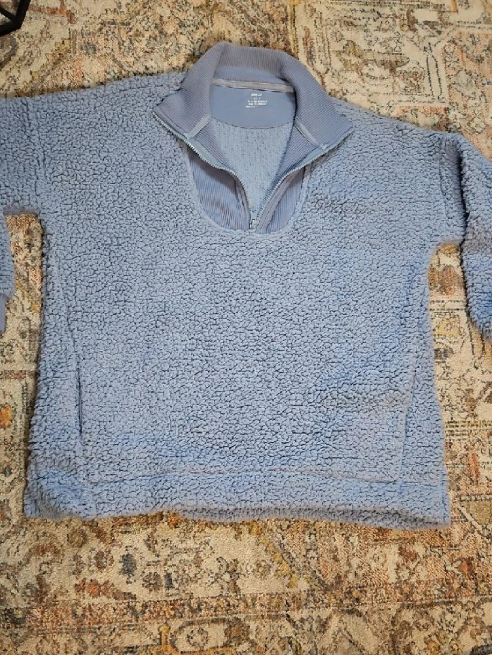 Aerie Sherpa Corduroy Quarter Zip Fleece S Gorpcore Sherpa Cozy